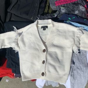 Long Sleeve White Cardigan.